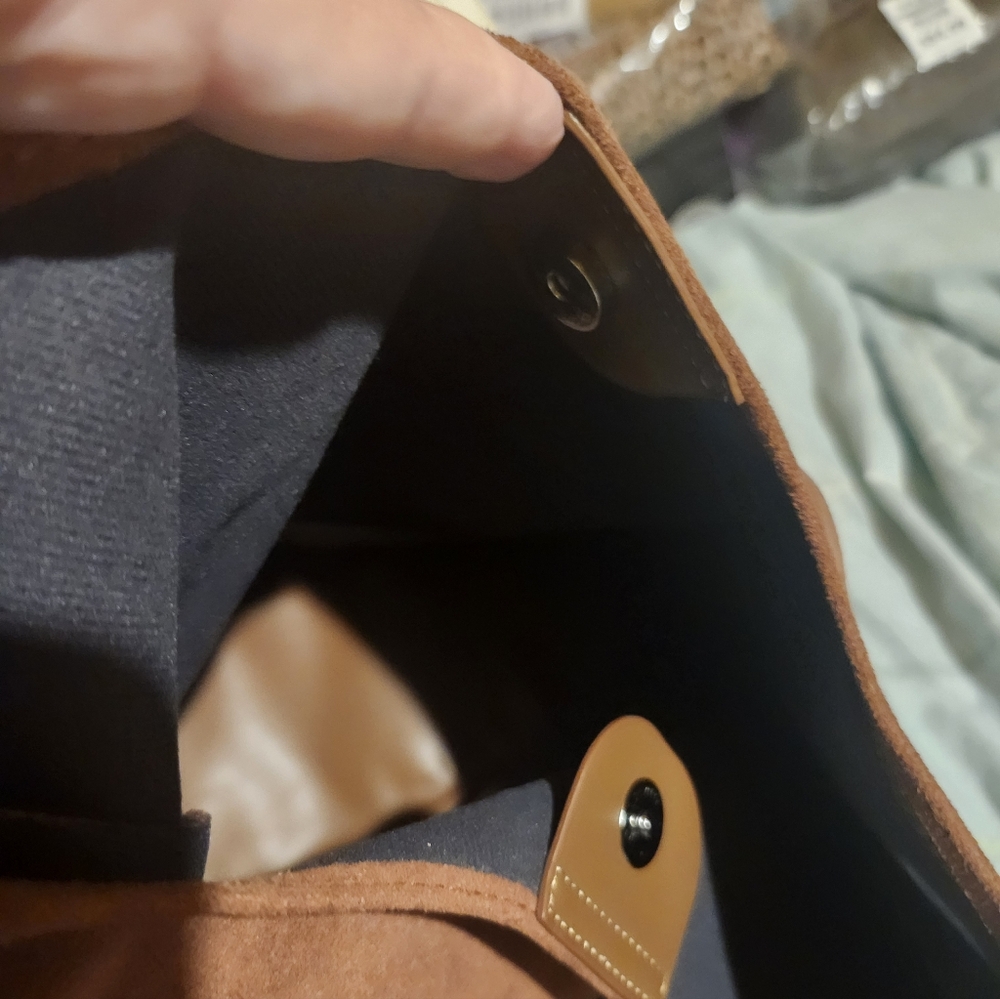 Brown  Women's Suede Tote Bag - Picture 2 of 4